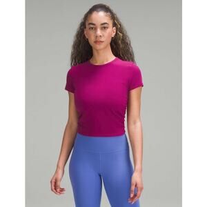 Lululemon All It Takes Nulu Crop Tee Magenta Purple Short Sleeve Size 6
